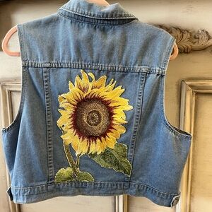Sunflower Embroidered Denim Jacket